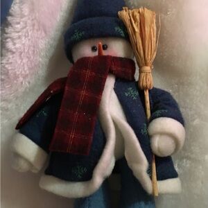 Festive Snowman Plush with Red Scarf